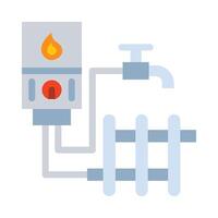 Heating System Flat Icon vector