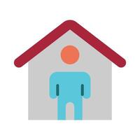 Stay At Home Flat Icon vector