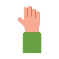 icono de mano plana vector