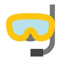 icono plano de snorkel vector