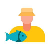 Fisherman Flat Icon vector