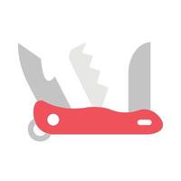 suizo cuchillo plano icono vector