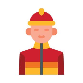 Firefighter Flat Icon vector