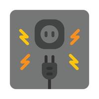 electricidad plano icono vector