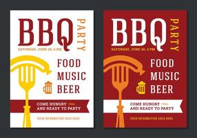 Barbecue party invitation flyer or poster design template vector