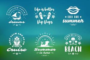 verano Días festivos tipografía inspirador citas o refranes diseño vector