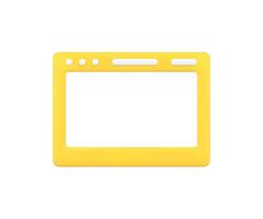Electronic web internet laptop digital display media monitor 3d simple icon illustration vector