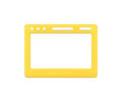 Electronic web internet laptop digital display media monitor 3d simple icon illustration vector