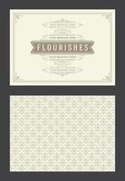 Vintage ornament greeting card calligraphic ornate swirls and vignettes frame design template vector