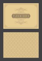 Vintage ornament greeting card calligraphic ornate swirls and vignettes frame design template vector