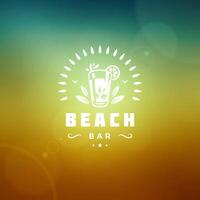 Beach bar label or badge typography slogan design for poster vector