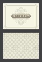 Vintage ornament greeting card calligraphic ornate swirls and vignettes frame design template vector