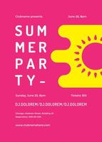 Summer party poster or flyer design template modern clean style. vector