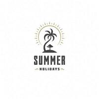 Summer holidays label or badge typography slogan design vector