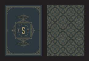 Vintage ornament greeting card calligraphic ornate swirls and vignettes frame design template vector