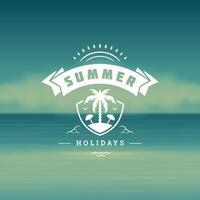 Summer holidays label or badge typography slogan design vector