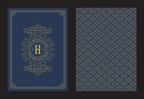 Vintage ornament greeting card calligraphic ornate swirls and vignettes frame design template vector