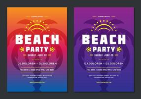 Summer party poster or flyer retro design template. vector