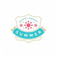 Summer holidays label or badge typography slogan design vector