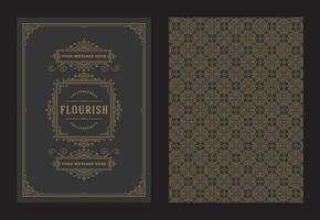 Vintage ornament greeting card calligraphic ornate swirls and vignettes frame design template vector