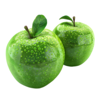 Two Green Apples on a transparent background AI-Generative png