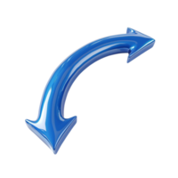blu freccia puntamento per il sinistra su un' trasparente sfondo ai-generativo png