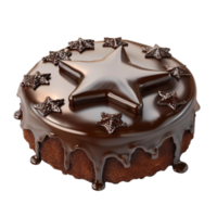 un chocolate pastel con estrellas en parte superior ai-generativo png