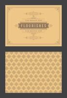 Vintage ornament greeting card calligraphic ornate swirls and vignettes frame design template vector