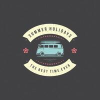 Summer holidays label or badge typography slogan design vector