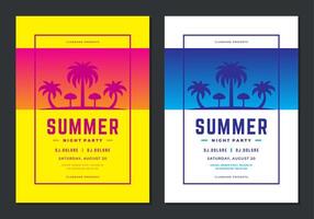 Summer party poster or flyer design template modern clean style. vector