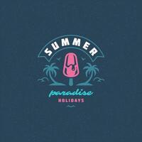 Summer holidays label or badge typography slogan design vector