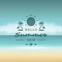 Summer holidays label or badge typography slogan design vector