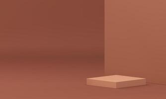 beige 3d cuadrado podio pedestal sala de exposición estudio pared antecedentes realista vector