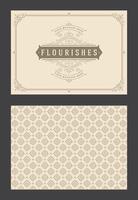 Vintage ornament greeting card calligraphic ornate swirls and vignettes frame design template vector
