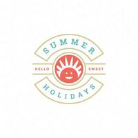 Summer holidays label or badge typography slogan design vector