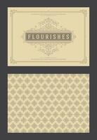 Vintage ornament greeting card calligraphic ornate swirls and vignettes frame design template vector