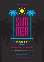 Summer party poster or flyer design template modern style. vector