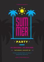 Summer party poster or flyer design template modern style. vector