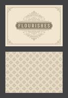 Vintage ornament greeting card calligraphic ornate swirls and vignettes frame design template vector