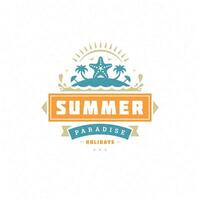 Summer holidays label or badge typography slogan design vector