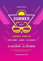 Summer party design poster or flyer night club event vector