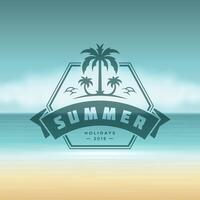 Summer holidays label or badge typography slogan design vector