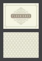 Vintage ornament greeting card calligraphic ornate swirls and vignettes frame design template vector