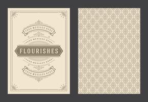 Vintage ornament greeting card calligraphic ornate swirls and vignettes frame design template vector