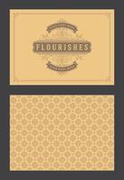 Vintage ornament greeting card calligraphic ornate swirls and vignettes frame design template vector