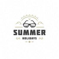 Summer holidays label or badge typography slogan design vector