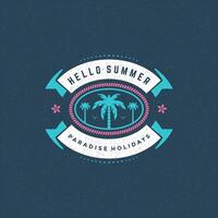 Summer holidays label or badge typography slogan design vector