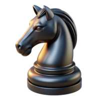 Black Knight Chess Piece 3d Realistic png