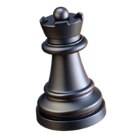 Preto torre xadrez peça 3d ilustração png