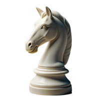 blanc Chevalier échecs pièce 3d objet png